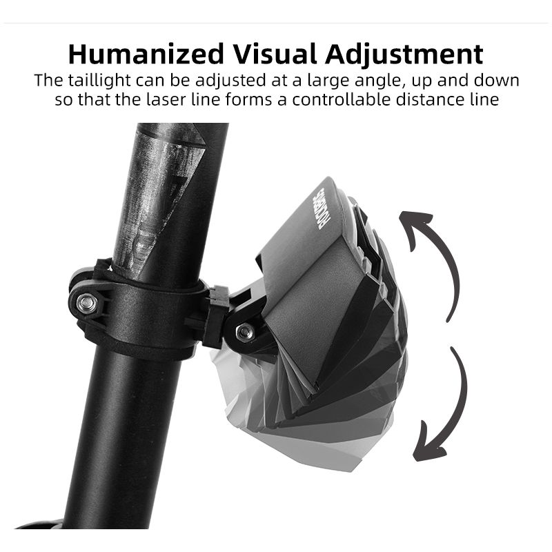 ROCKBROS LKWD-R1 Smart USB LED Fiets Achterlicht met Weglaser en Draadloze Afstandsbediening voor Veiligheid