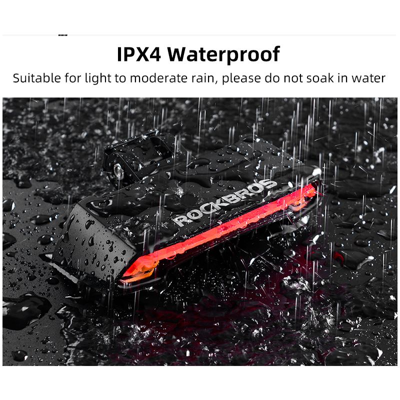 ROCKBROS LKWD-R1 Smart USB LED Fiets Achterlicht met Weglaser en Draadloze Afstandsbediening voor Veiligheid