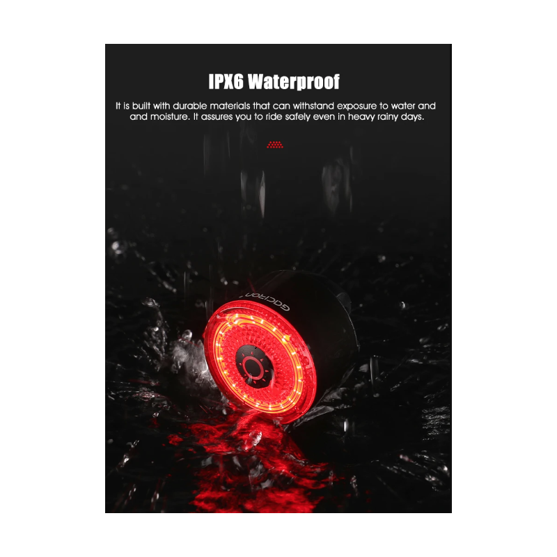 Gaciron LOOP-100 fietsachterlicht hoge helderheid met remsensor lichtgewicht en duurzaam fietsaccessoire