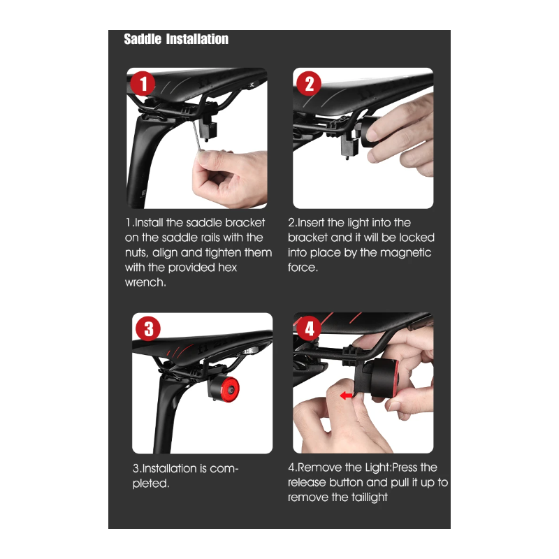 Gaciron LOOP-100 fietsachterlicht hoge helderheid met remsensor lichtgewicht en duurzaam fietsaccessoire
