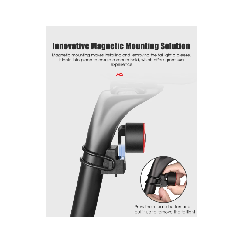 Gaciron LOOP-100 fietsachterlicht hoge helderheid met remsensor lichtgewicht en duurzaam fietsaccessoire