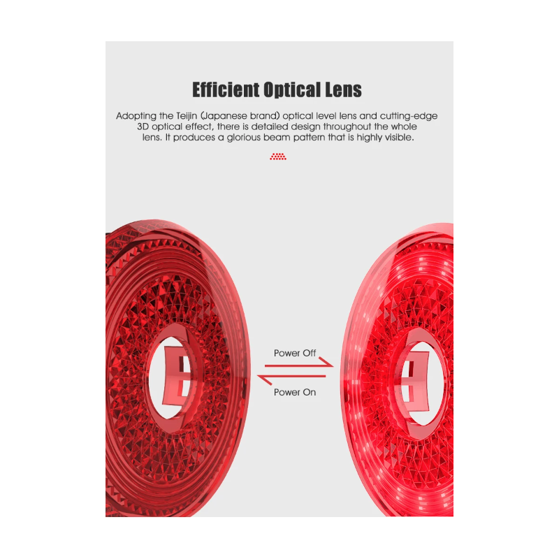 Gaciron LOOP-100 fietsachterlicht hoge helderheid met remsensor lichtgewicht en duurzaam fietsaccessoire