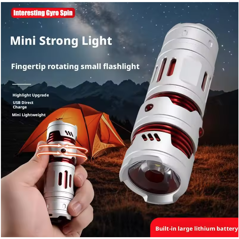 Mini EDC Zaklamp USB Oplaadbaar 1000 Lumen - Ultraklein Sleutelhanger Zaklamp Outdoor Kamperen