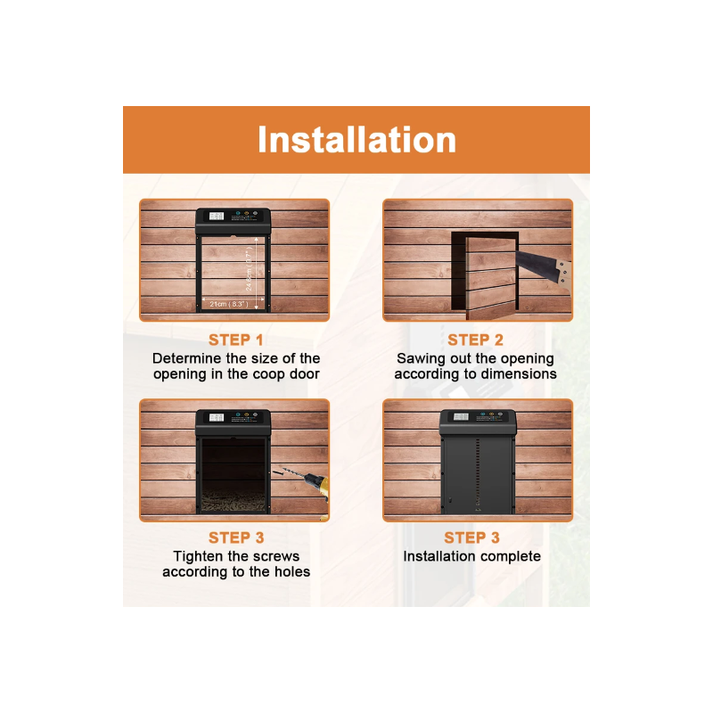 Automatische Kippenhok Deuropener met Ingebouwde Timer Elektrische Kippendeur Duurzame Constructie