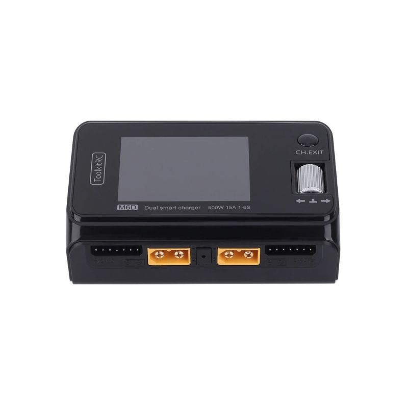 ToolkitRC M6D 500W 15A DC tweekanaals MINI slimme RC-oplader ontlader voor LiPo LiHV snelle batterijprestatie