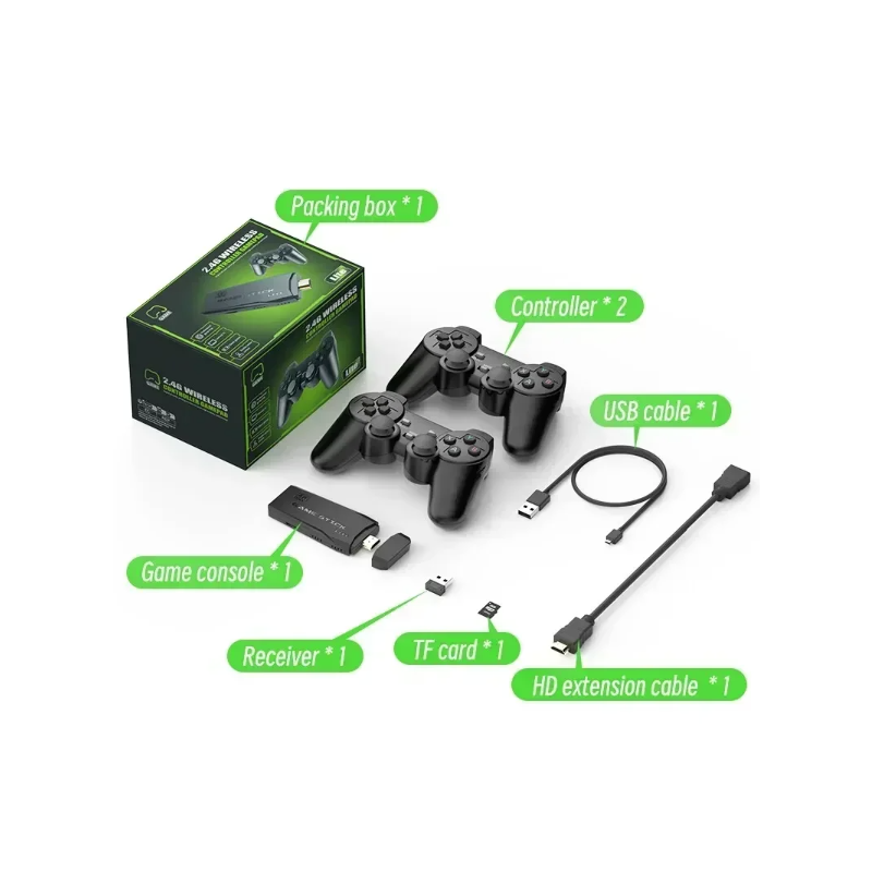 M8 Videogameconsole 2.4G Draadloze Controllers Game Stick 4K Retro Games Uitgebreide Spellijst PS1 Atari 3000+