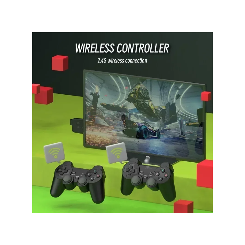 M8 Videogameconsole 2.4G Draadloze Controllers Game Stick 4K Retro Games Uitgebreide Spellijst PS1 Atari 3000+