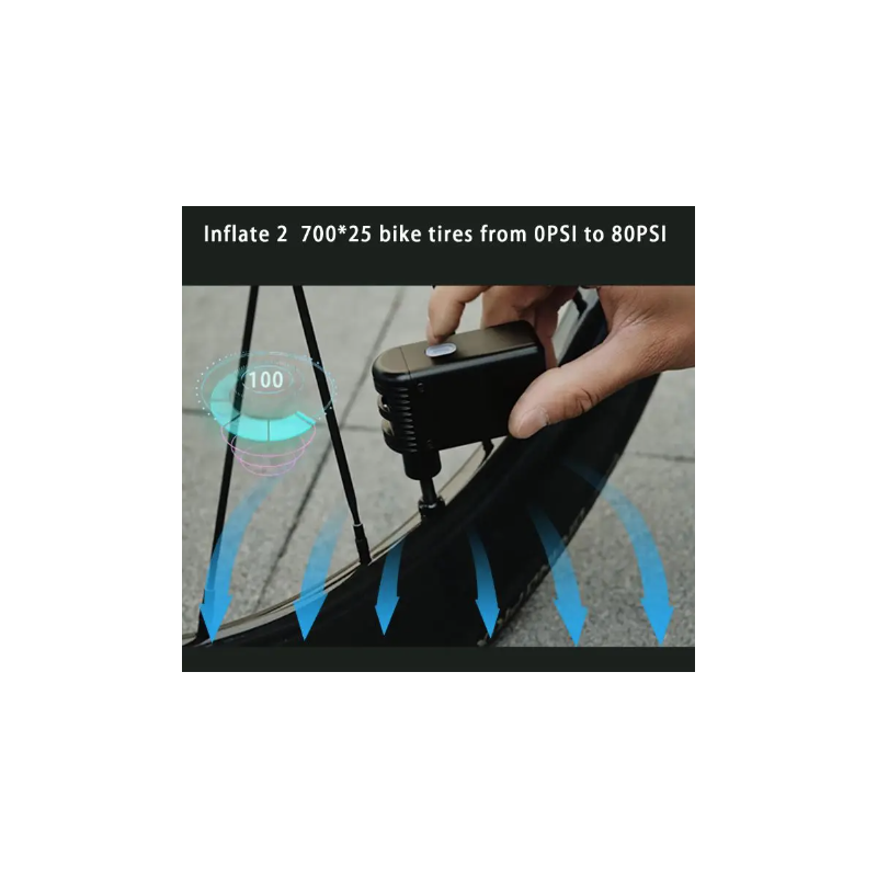 A2 Mini Elektrische Luchtpomp Draadloze Inflator Lichtgewicht MTB Fietspomp Geschikt voor Presta Schrader Ventiel