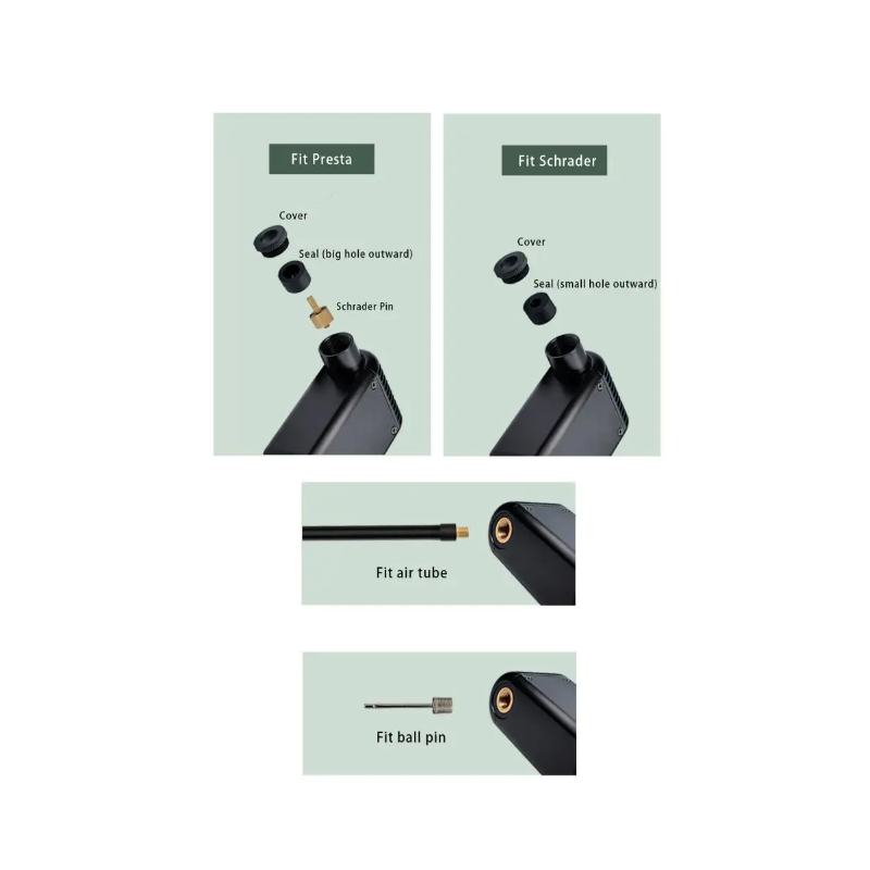 A2 Mini Elektrische Luchtpomp Draadloze Inflator Lichtgewicht MTB Fietspomp Geschikt voor Presta Schrader Ventiel