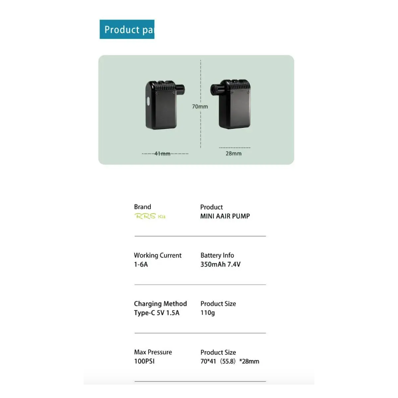 A2 Mini Elektrische Luchtpomp Draadloze Inflator Lichtgewicht MTB Fietspomp Geschikt voor Presta Schrader Ventiel