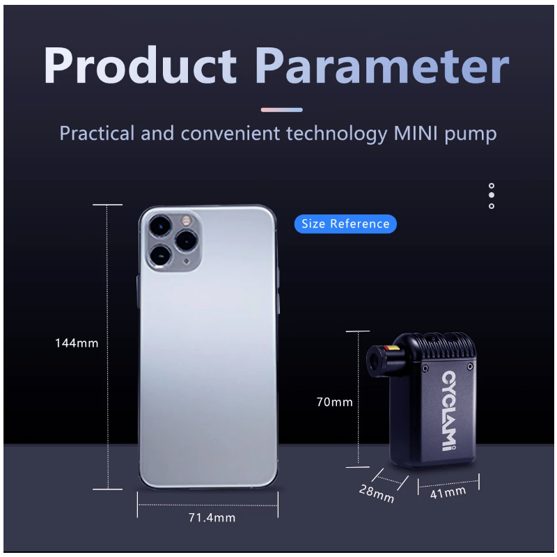 A2 Mini Elektrische Luchtpomp Draadloze Inflator Lichtgewicht MTB Fietspomp Geschikt voor Presta Schrader Ventiel