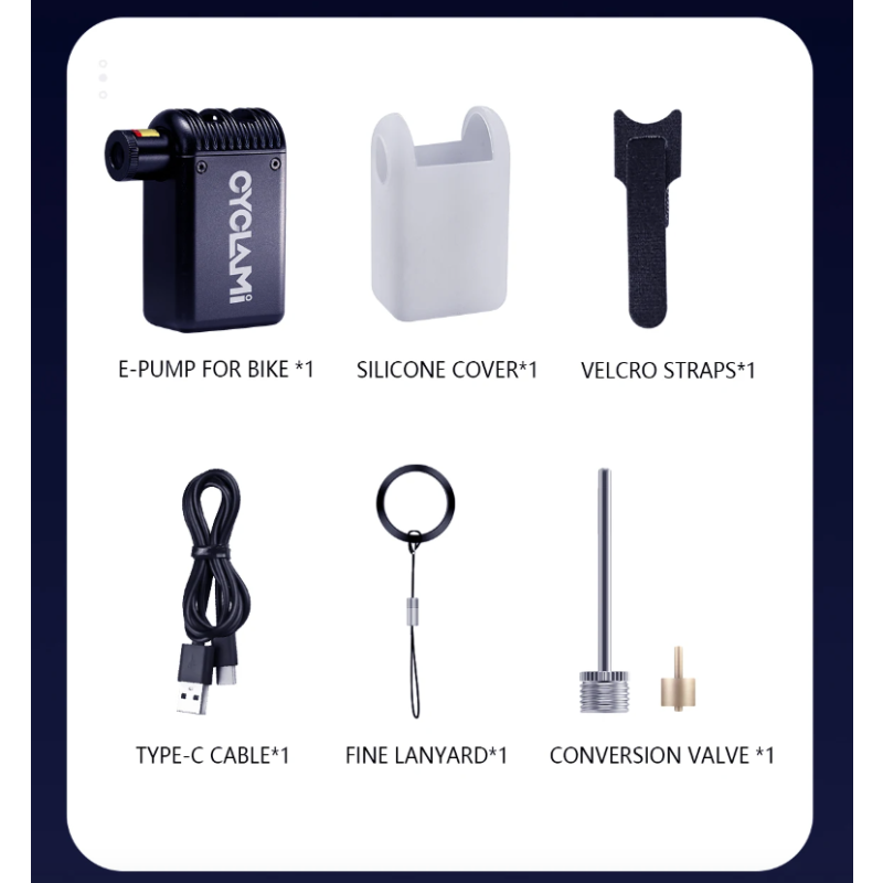 A2 Mini Elektrische Luchtpomp Draadloze Inflator Lichtgewicht MTB Fietspomp Geschikt voor Presta Schrader Ventiel