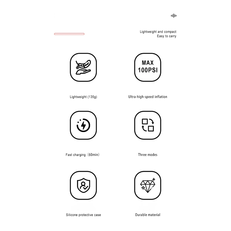 Mini fietspomp draagbare elektrische luchtpomp met oplaadbare batterij hoge precisie druksensor fietsers ideaal