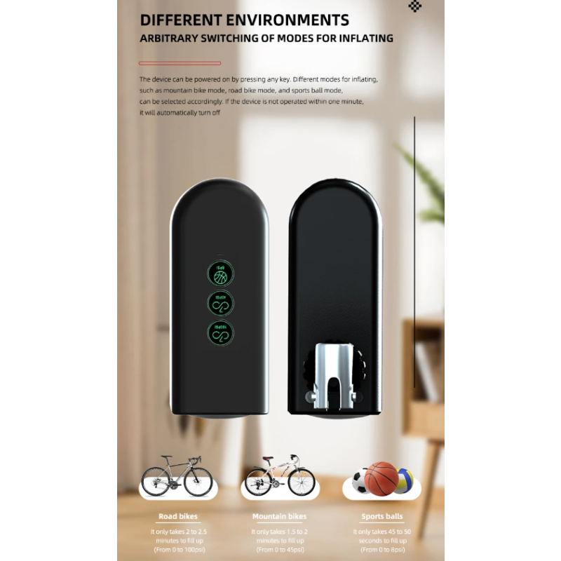 Mini fietspomp draagbare elektrische luchtpomp met oplaadbare batterij hoge precisie druksensor fietsers ideaal