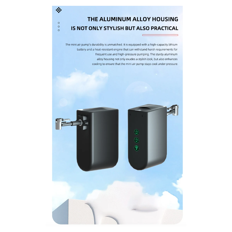 Mini fietspomp draagbare elektrische luchtpomp met oplaadbare batterij hoge precisie druksensor fietsers ideaal
