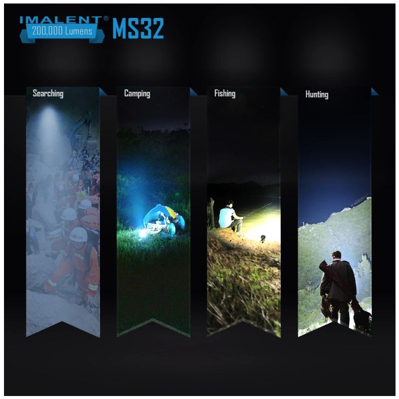 IMALENT MS32 krachtige LED zaklamp 200000 lumen ideaal voor zoek en reddingsoperaties duurzame buitenverlichting
