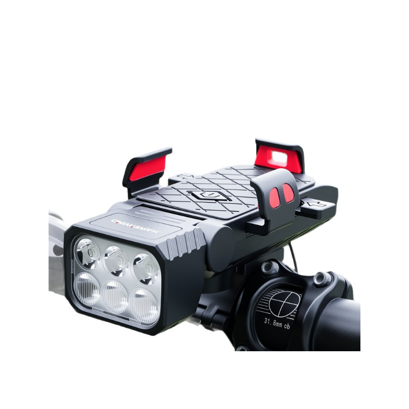 Multifunctioneel Fietslicht 3-in-1: Fietslamp met Claxon, Telefoonhouder, Type-C Opladen | Fietsveiligheid