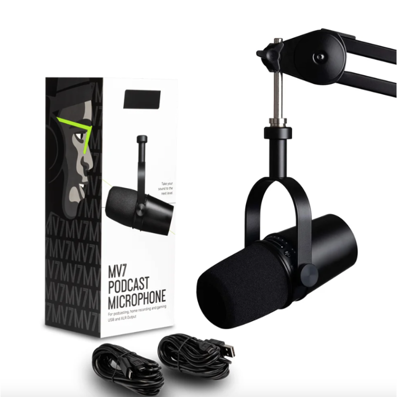 MV7 Professionele Dynamische Microfoon voor Podcasten Hoogwaardige Geluid en Veelzijdige Connectiviteit