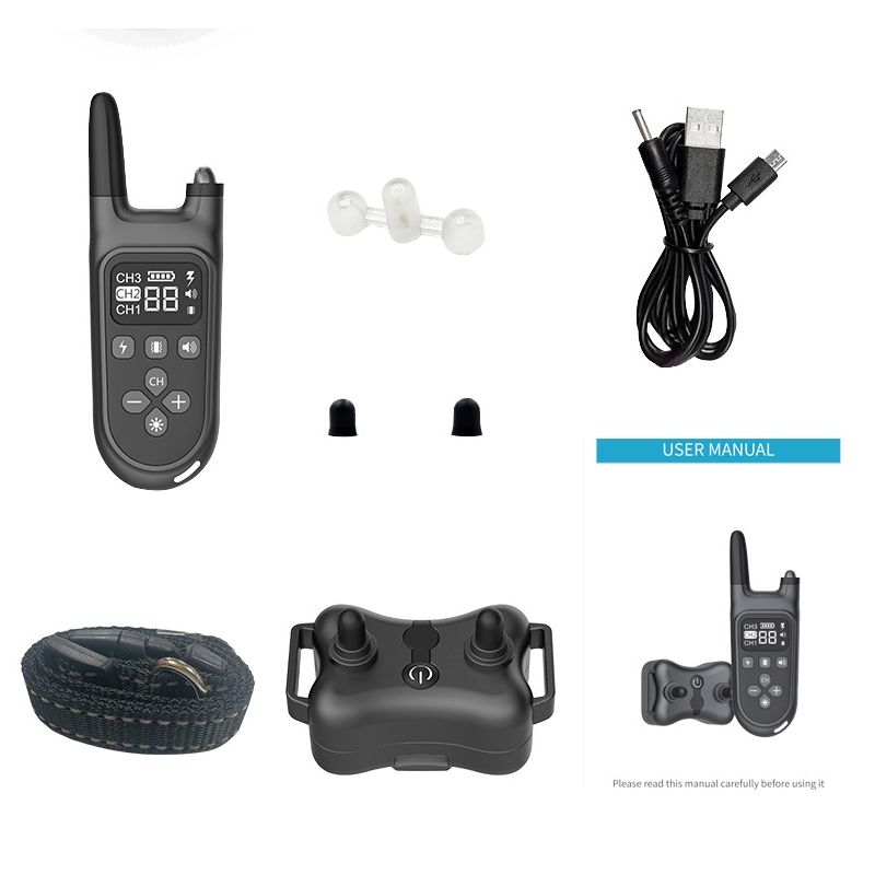 Waterdichte oplaadbare 800m Elektrische Hondentrainingshalsband met LCD-display Verstelbare Trainingsmodi