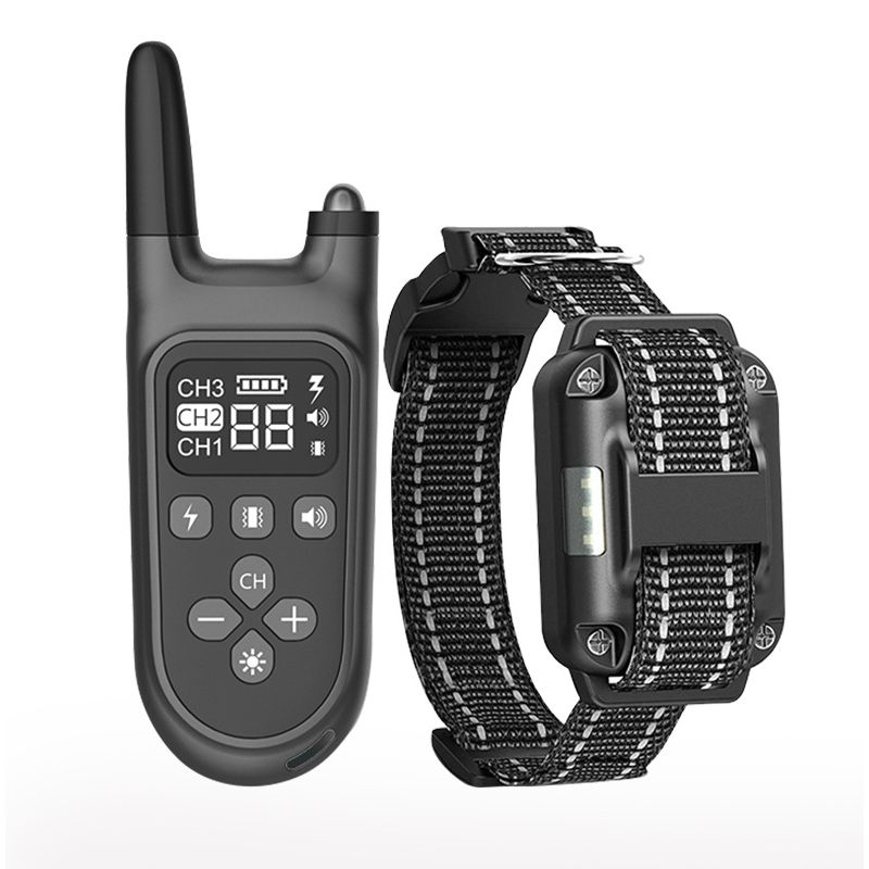 Waterdichte oplaadbare 800m Elektrische Hondentrainingshalsband met LCD-display Verstelbare Trainingsmodi