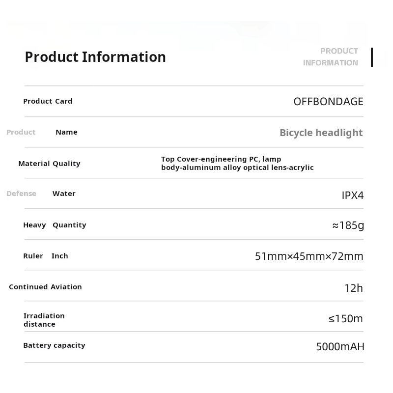 OFF-N5 Fietslamp 1000 Lumen USB Oplaadbaar Voorlicht Aluminium Waterdicht MTB Racefiets Fietsaccessoires Veiligheid