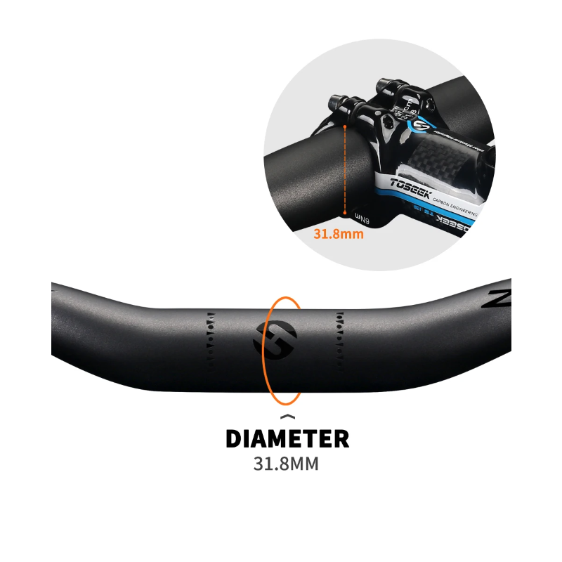 TOSEEK ZF-ONE MTB carbon stuur 31.8mm 580-760mm lichtgewicht mat zwart perfect voor fietsupgrade en prestaties