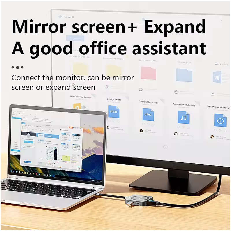 Blueendless M.2 NVMe SSD Docking Station - Magnetisch, Draagbaar, 10Gbps, 100W PD, 4K60Hz HDMI & Kaartlezer