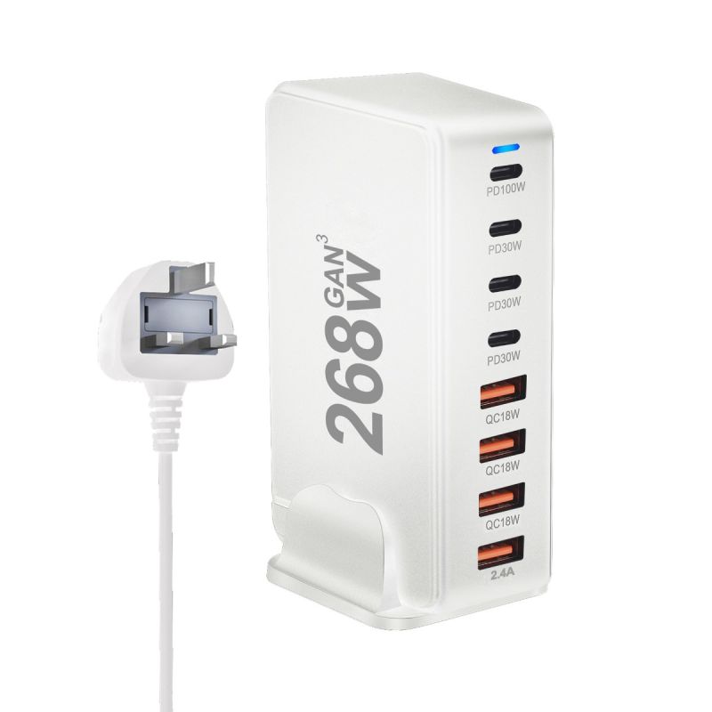 240W GaN Desktop Oplader 8-poorts USB Type C PD Snel Opladen met Slimme Technologie voor Multi-apparaat