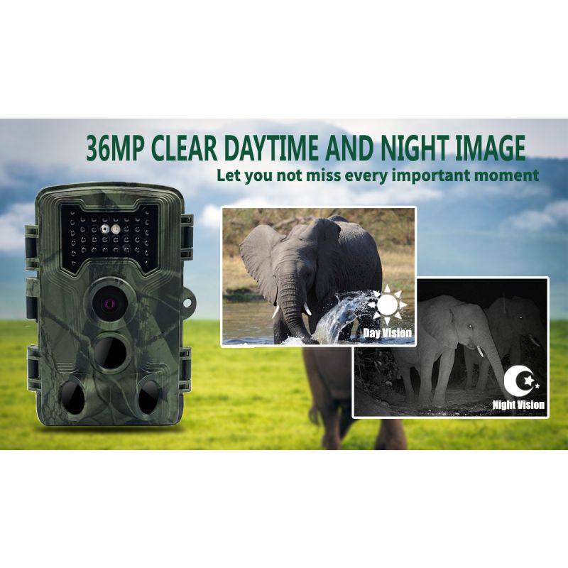 PR1000 Jachtcamera 36MP HD Wildlife Camera Infrarood Nachtzicht Bewegingsdetectie Outdoor Jachtuitrusting
