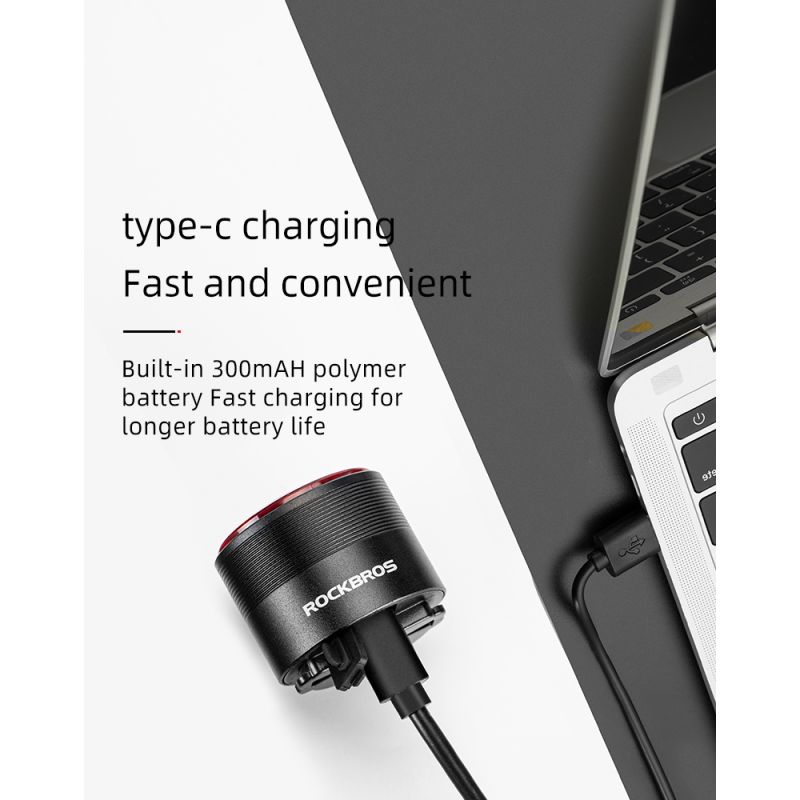 ROCKBROS Q3 fiets achterlicht met slimme remsensor IPX6 waterdicht perfecte fietsaccessoires voor MTB en veiligheid