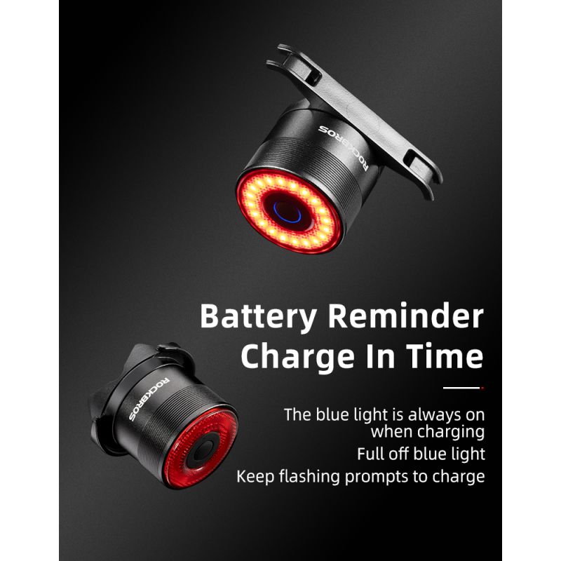 ROCKBROS Q3 fiets achterlicht met slimme remsensor IPX6 waterdicht perfecte fietsaccessoires voor MTB en veiligheid