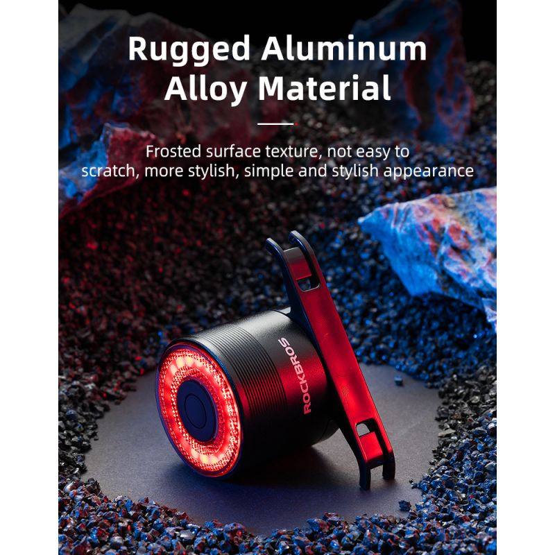 ROCKBROS Q3 fiets achterlicht met slimme remsensor IPX6 waterdicht perfecte fietsaccessoires voor MTB en veiligheid