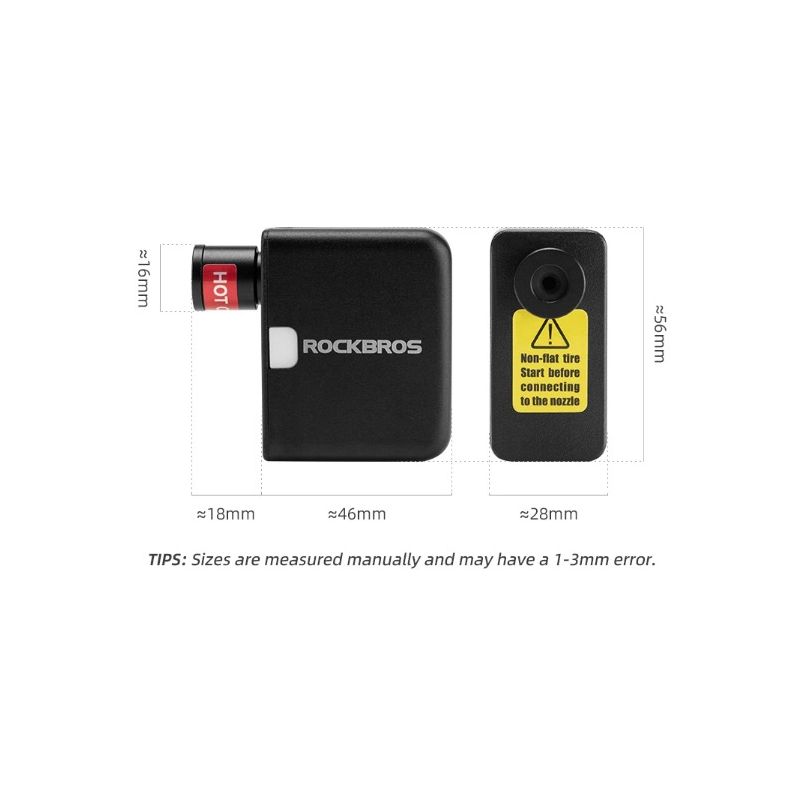 ROCKBROS fietspomp draagbare mini elektrische luchtpomp 100PSI oplaadbaar voor auto fiets motorfiets