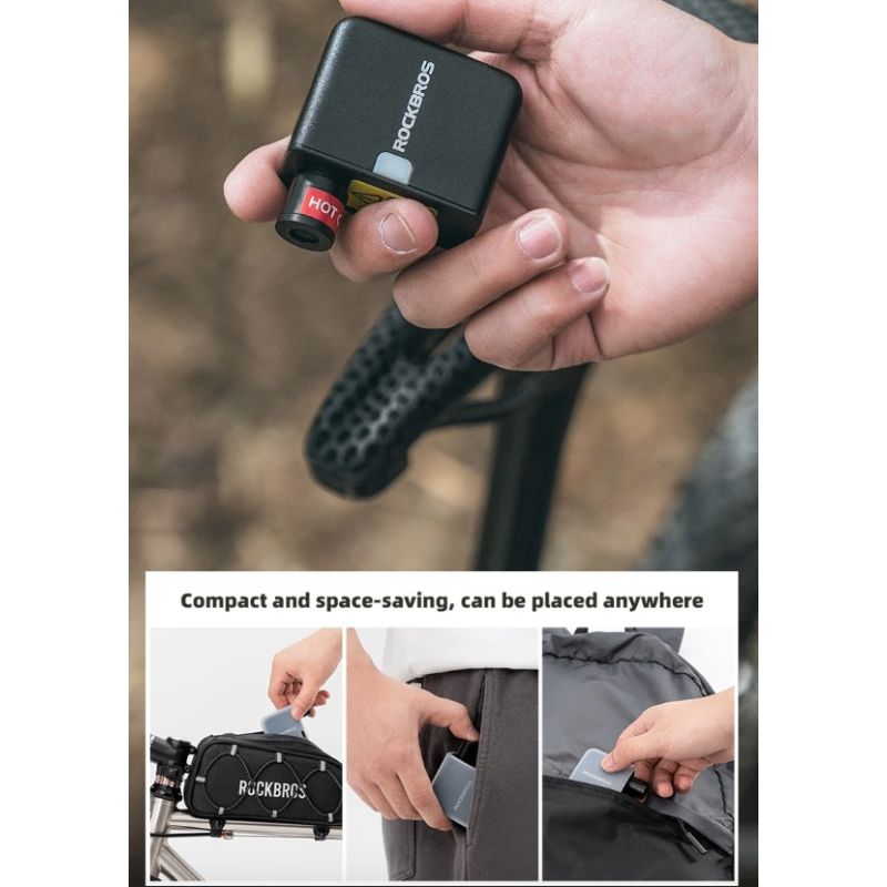 ROCKBROS fietspomp draagbare mini elektrische luchtpomp 100PSI oplaadbaar voor auto fiets motorfiets