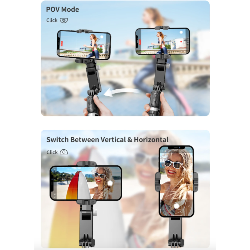 Q18 Selfie Stick 360 graden rotatie gimbal-stabilisator mobiele fotografie gadget met slimme tracking