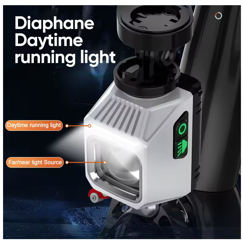 NiteBeam CL1600 duurzame fietslamp MTB fiets voorlamp met dubbele schakelaar Type-C opladen voor nacht rijden