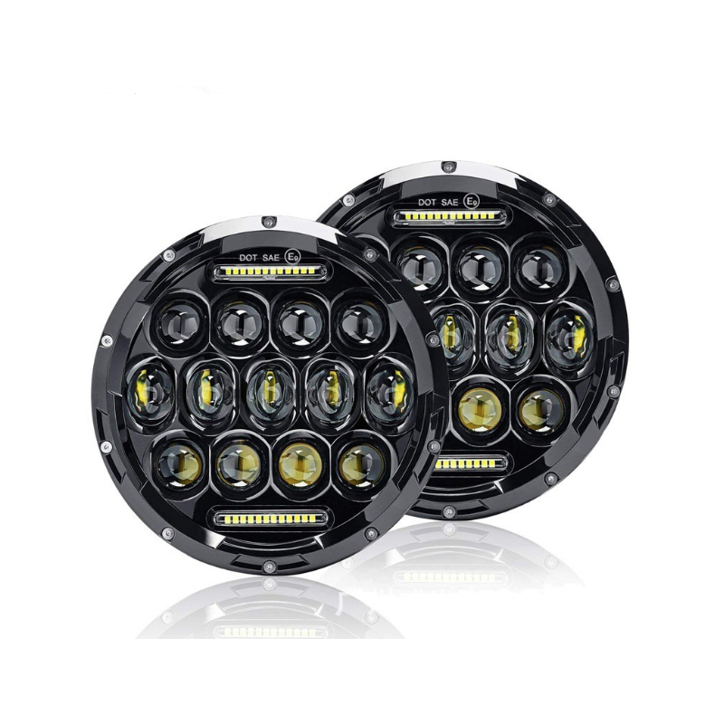 Veelzijdige 7 inch motorfiets LED koplamp 75W voor Harley Jeep Wrangler Hummer waterdicht IP67 6000K wit licht