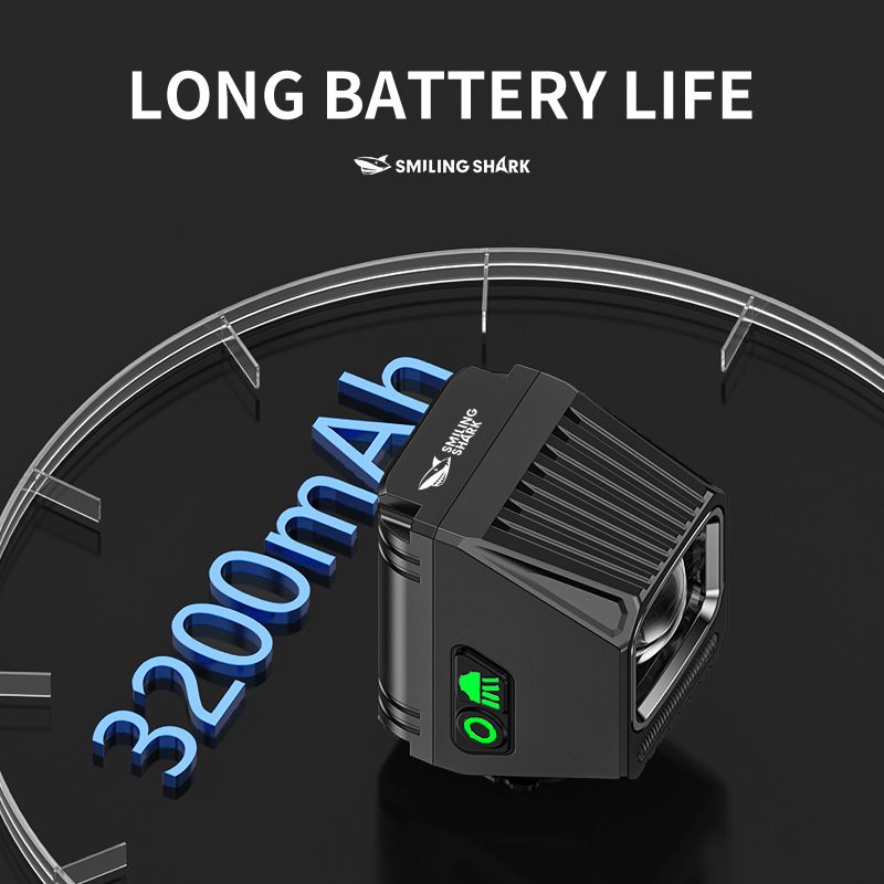 SMILING SHARK Hangende Fietskoplamp EVO1700 USB-C Oplaadbaar LED Fietsverlichting met Meerdere Verlichtingsstanden