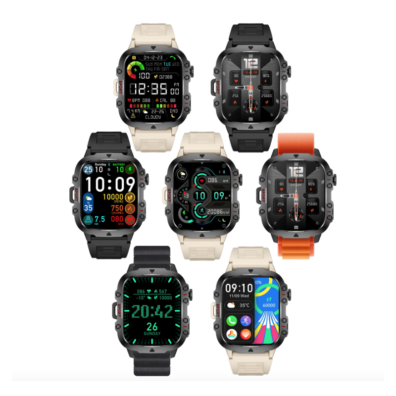QX11 Smart Horloge Mannen | 1.96" Buitensporten Smartwatch met Bluetooth bellen & Gezondheid Monitor | IP68/5ATM Fitness Tracker