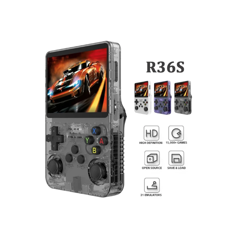 R36S Retro draagbare console 3,5 inch IPS-scherm Linux-systeem klassieke games MAME N64 10000 games