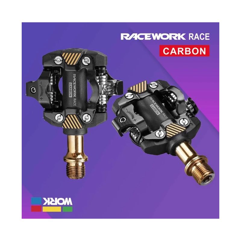 RACEWORK MTB Zelfsluitende SPD Pedalen Duurzaam Chroomstaal Lichtgewicht Comfortabel Fietsaccessoires