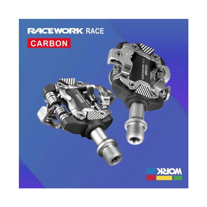 RACEWORK MTB Zelfsluitende SPD Pedalen Duurzaam Chroomstaal Lichtgewicht Comfortabel Fietsaccessoires