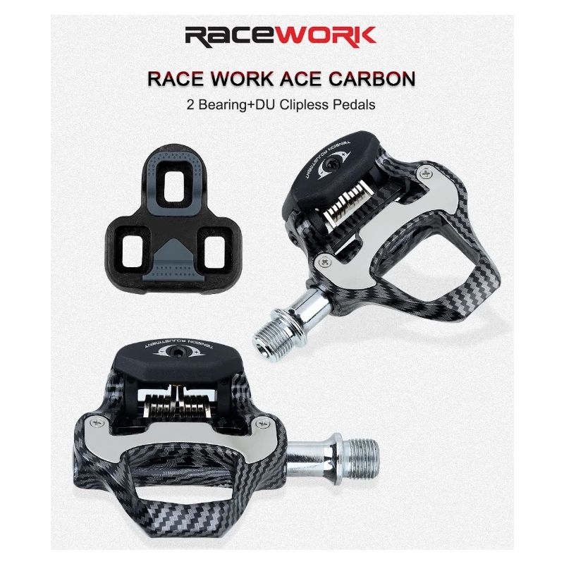 RACEWORK Racefiets Pedaal Koolstofvezel Ultra Licht Lagers SPD Keo Compatibel Professionele Fietsaccessoires