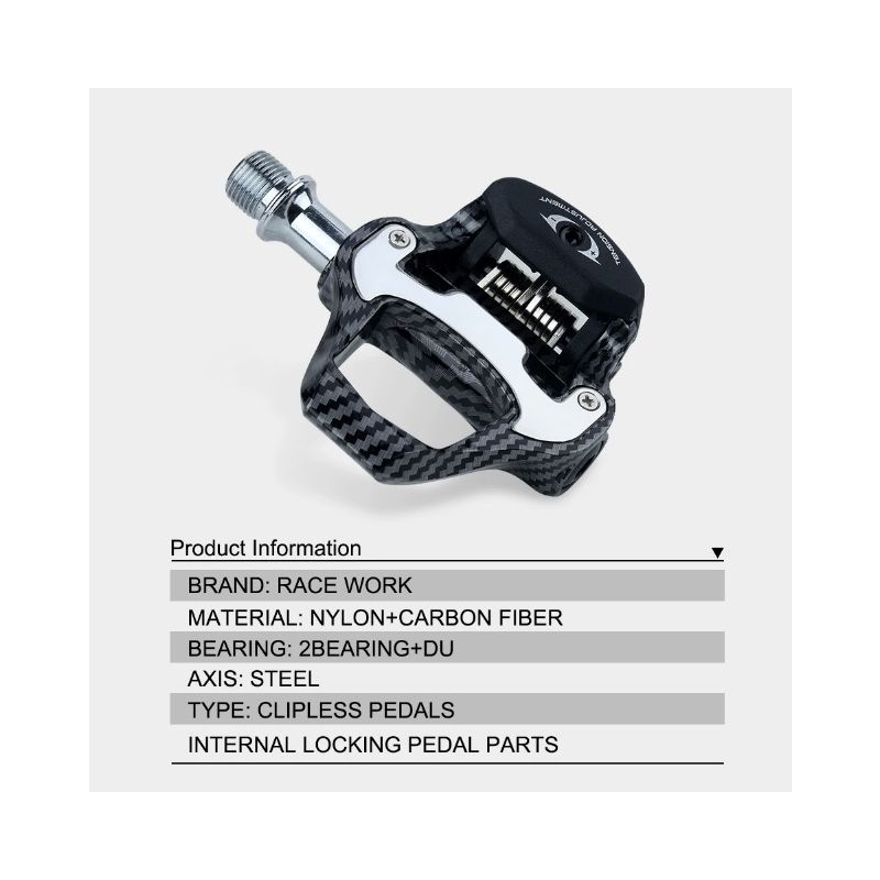RACEWORK Racefiets Pedaal Koolstofvezel Ultra Licht Lagers SPD Keo Compatibel Professionele Fietsaccessoires