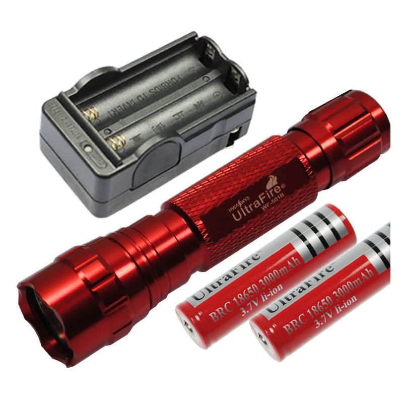 Multi Color Select UltraFire 501b U2 LED-zaklamp 1300 lumen 5 modi met 18650 batterij duurzame outdoor zaklamp
