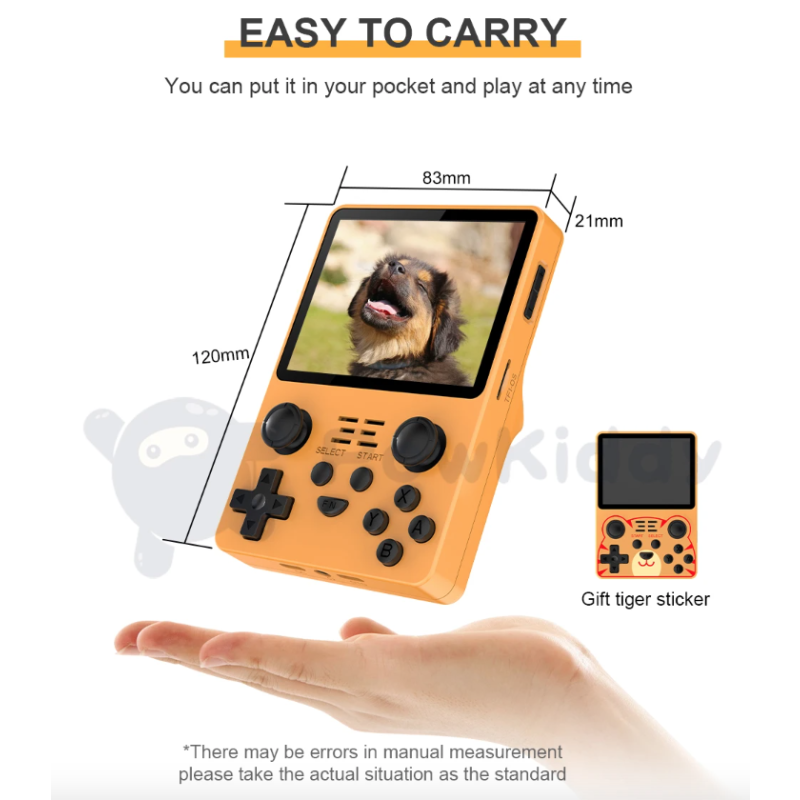 POWKIDDY RGB20S draagbare spelconsole voor nostalgisch gamen met 3,5-inch 4:3 IPS scherm en open source systeem