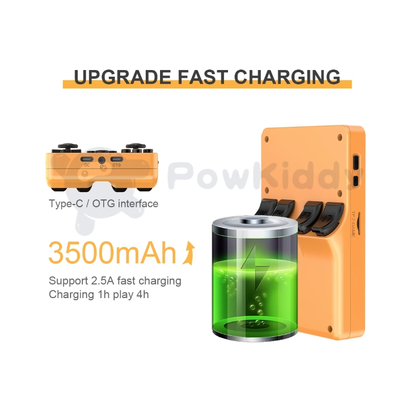 POWKIDDY RGB20S draagbare spelconsole voor nostalgisch gamen met 3,5-inch 4:3 IPS scherm en open source systeem