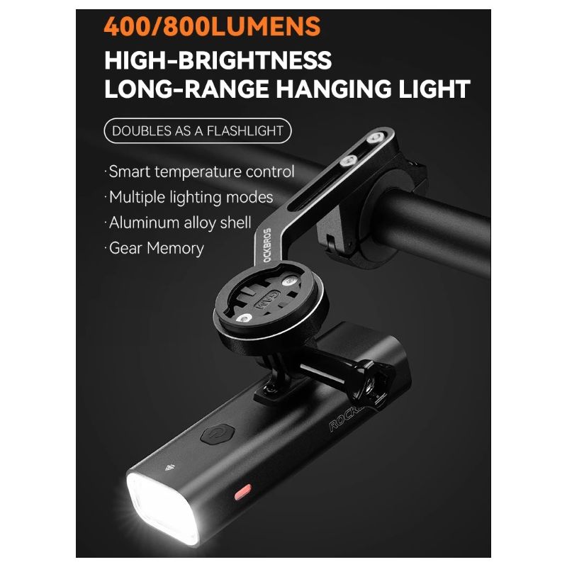 ROCKBROS RHL-1000LUMEN fietskoplamp hoge helderheid regendicht LED Type-C oplaadbaar voor mountainbikers en forenzen