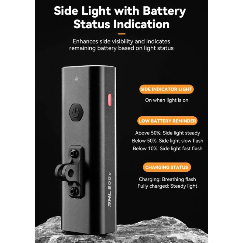 ROCKBROS RHL-1000LUMEN fietskoplamp hoge helderheid regendicht LED Type-C oplaadbaar voor mountainbikers en forenzen