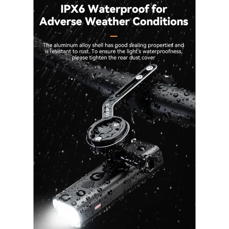 ROCKBROS RHL-1000LUMEN fietskoplamp hoge helderheid regendicht LED Type-C oplaadbaar voor mountainbikers en forenzen